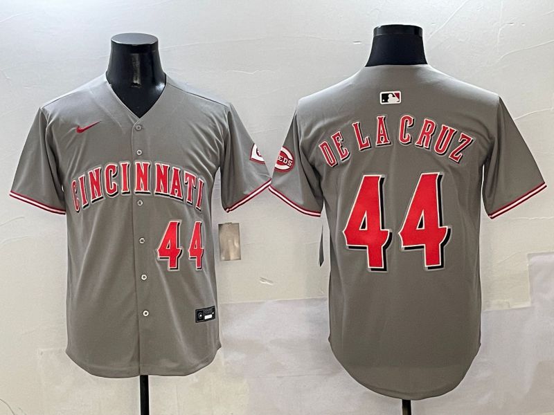 Men Cincinnati Reds #44 Delacruz Grey Game Nike 2025 MLB Jersey style 8